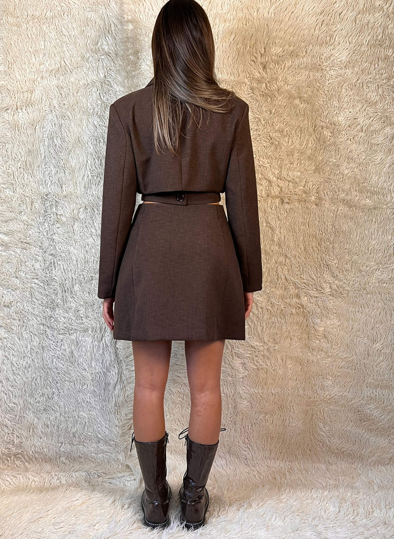 Vestido/abrigo cut out chocolate