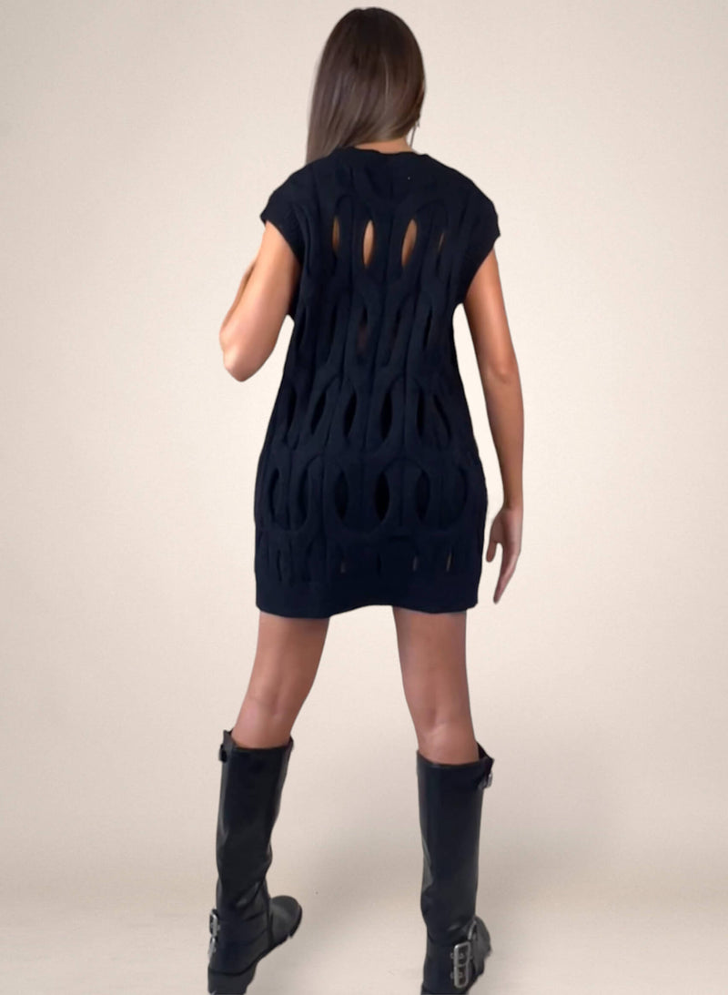 Chaleco/vestido cut out negro