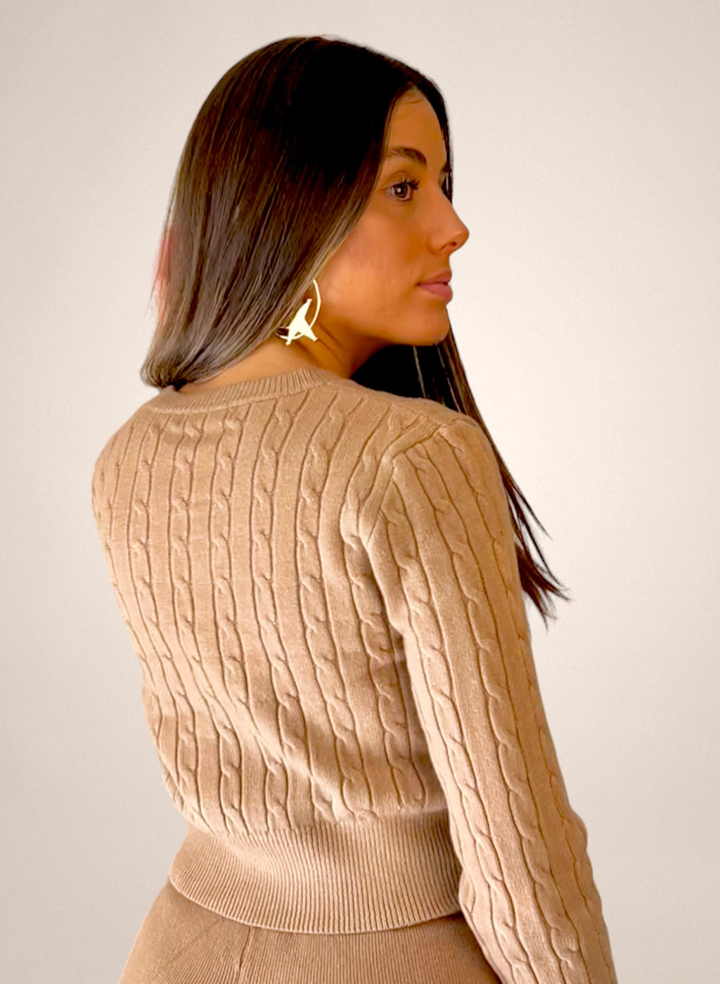 Jersey cuello pico lana turquesa – Hoyo 7