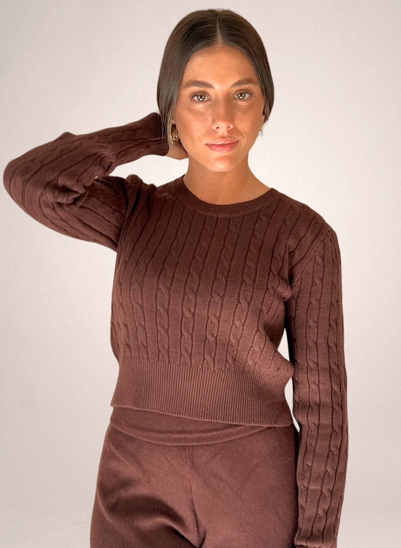 Jersey cropped ochos chocolate